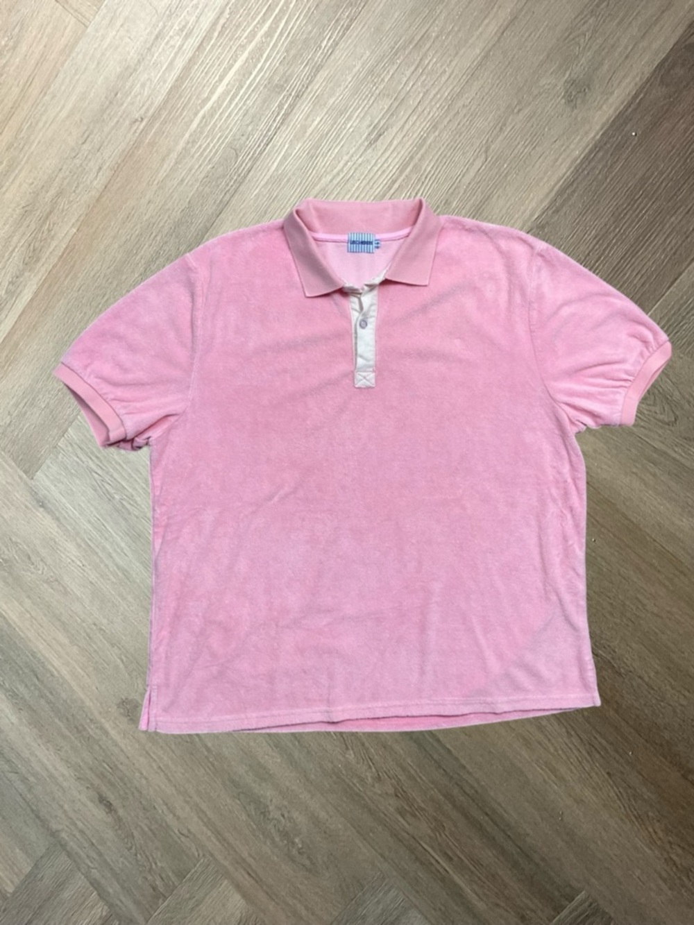 Les Canebiers Polo Mens‎ XXL Pink Terry Cloth Short Sleeve France Resort Wear